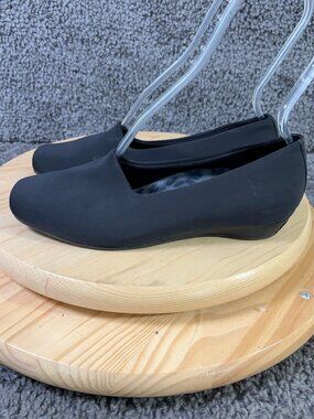 Vionic Powell Shoes Womens Size 8 Black Fabric Slip On Orthopedic Loafer Flats